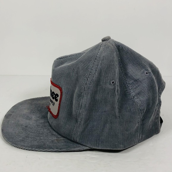Vintage Fourshee Building Supply Cadiz, Kentucky Hat GREY Corduroy 1980s Patch - Picture 4 of 8